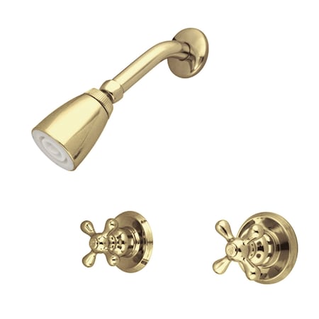 Kingston Brass Shower Faucet, Polished Brass, Wall Mount KB242AXSO
